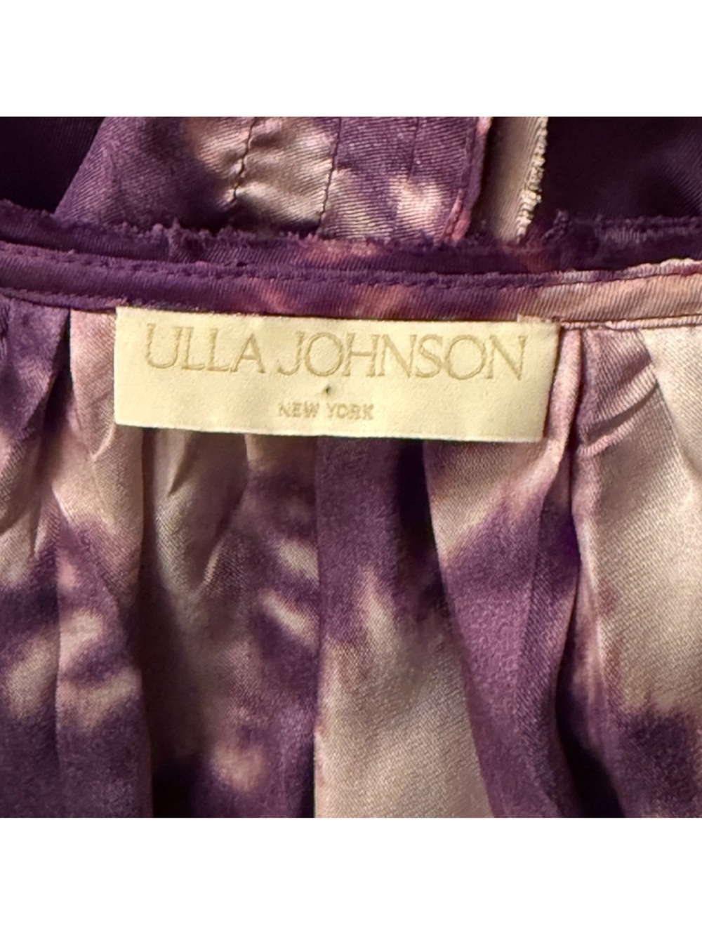 Ulla Johnson Emery Silk Ruffle Long Sleeve Mini Dress Purple Cassis Blur 0 NWOT - Picture 14 of 15
